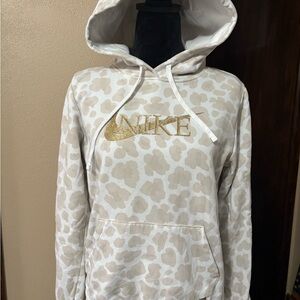 Nike Cream and Tan Patterned Sweatshirt